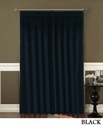 Black Pleated Velvet Curtains 