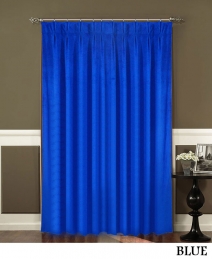 Blue Pinch Pleated Curtains