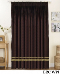 Striped Pleated Velvet Curtains