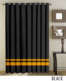 Black Stripe Grommet Curtains