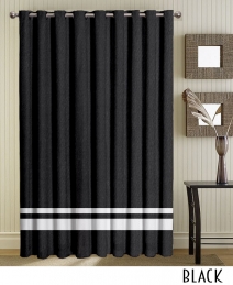 Black Striped Grommet Curtains