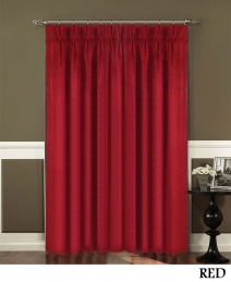 Red Pinch Pleated Curtains