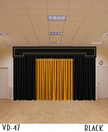 Two Different Colored Velvet Curtains