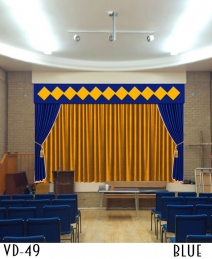 Designer Velvet Stage Curtains With Golden Combination 