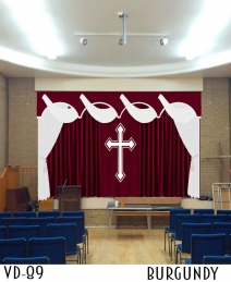 VELVET DRAPERY FOR CHURCH STAGE THEATER SCHOOL CHAPEL