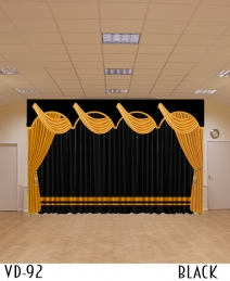 VELVET STAGE CURTAINS FOR ELEMENTARY SCHOOL AUDITORIUM