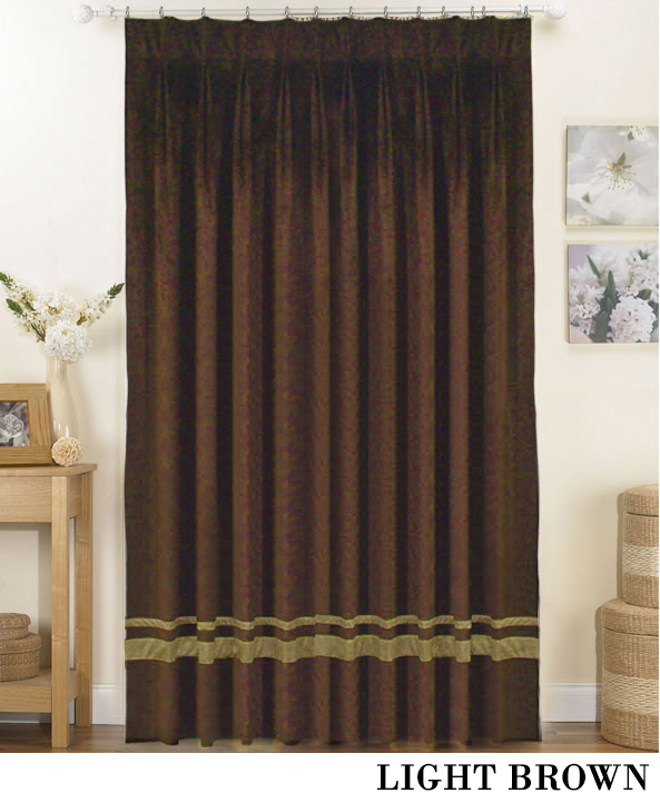 Striped Pleated Velvet Curtains