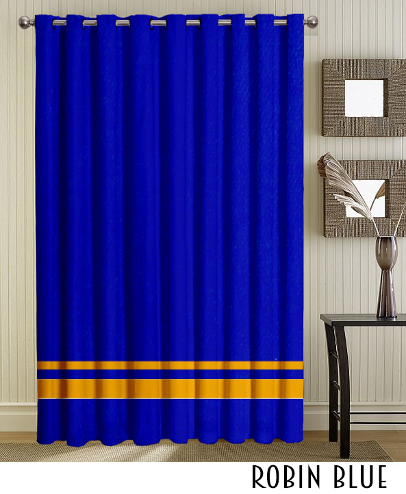 Blue Grommet Striped Curtains