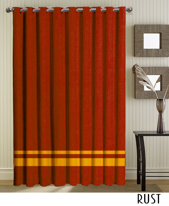 Burgundy Striped Grommet Curtains