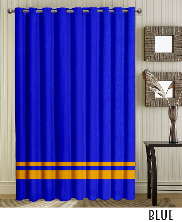 Blue Grommet Striped Curtains