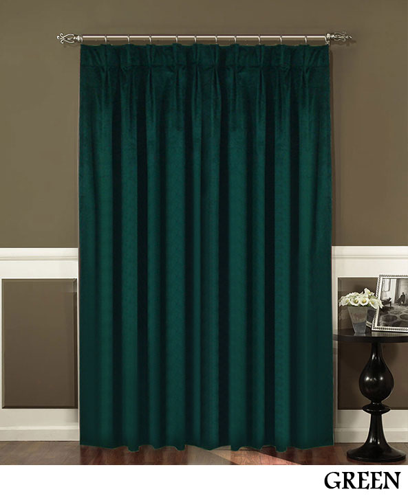 Black Pleated Velvet Curtains
