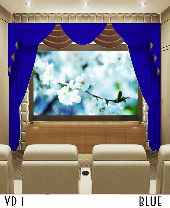 Blue Home Theater Drapes