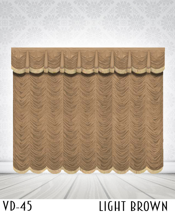 Austrian Curtains For Stage With Golden Lace