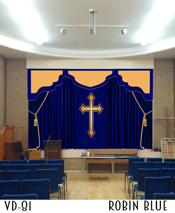 CHURCH STAGE CURTAINS DRAPES THEATER ALTAR