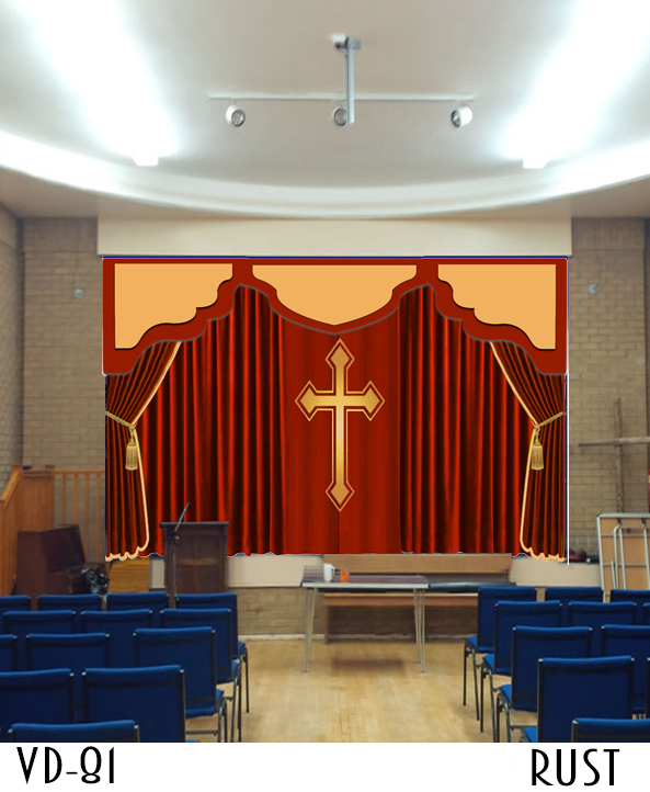 CHURCH STAGE CURTAINS DRAPES THEATER ALTAR