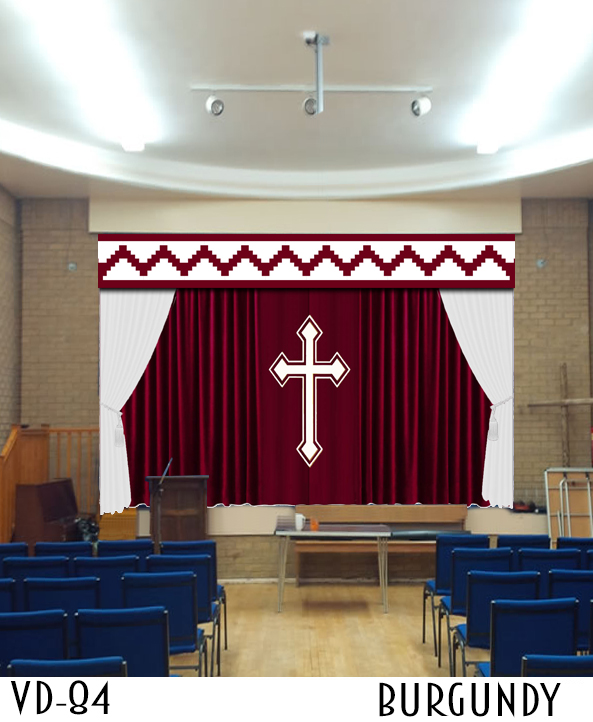 CHURCH STAGE CURTAINS DRAPES THEATER ALTAR DECORATIONS