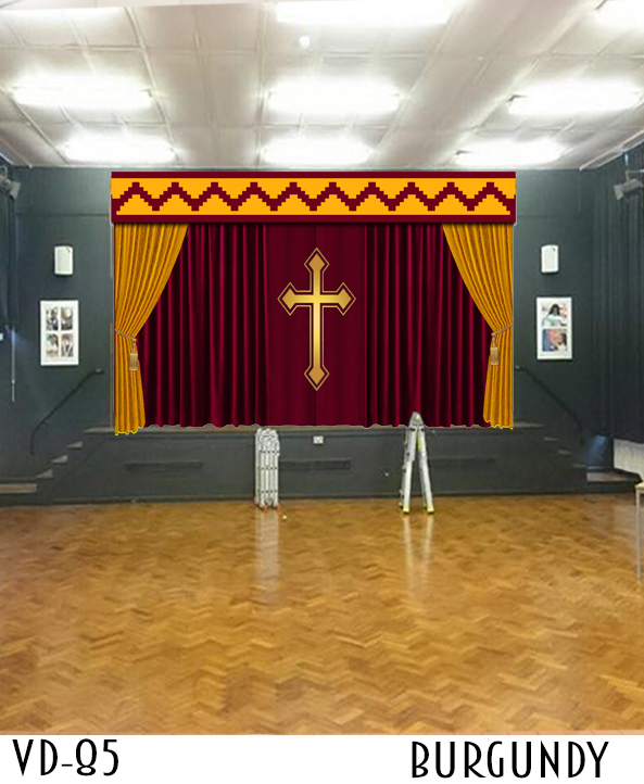 CHURCH STAGE CURTAINS DRAPES THEATER ALTAR FOR SALE