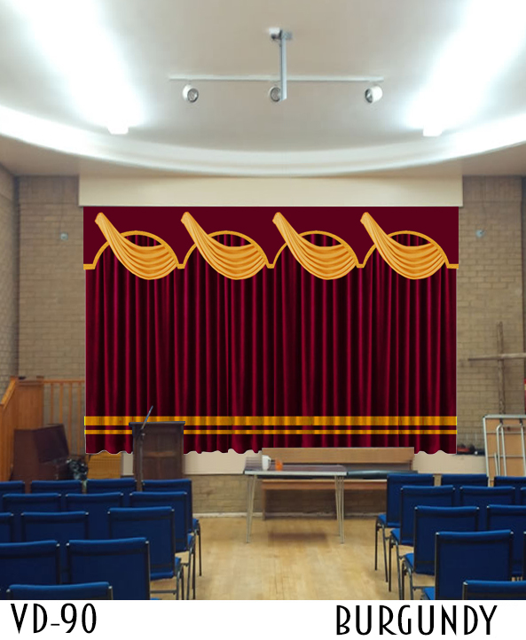 VELVET STAGE CURTAINS FOR CHURCHES SCHOOL MOVIE THEATER
